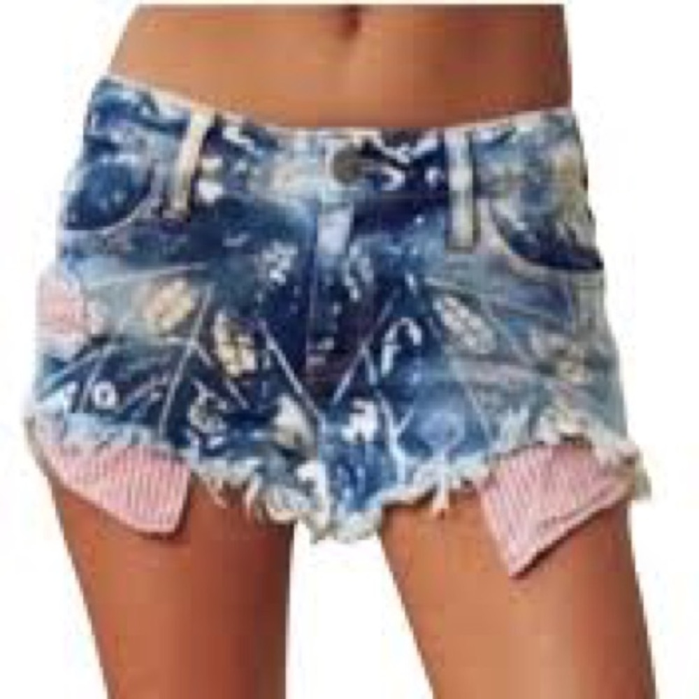 Free People Bleached Kiss Me Shorts - Picture 2 of 6
